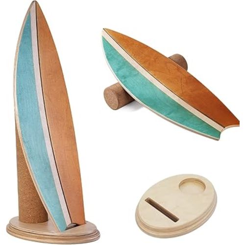 Balance Board Indoor Surfboard Surf Style Home Fitness with Wheel for Exercise, Athletic Training and Board Sports - Fun Workout Equipment For Balance, Stability and Improving Core Strength