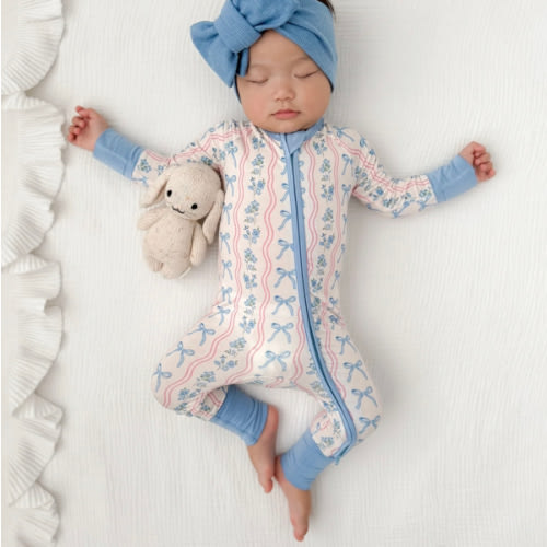 Amelia Bow Zipper Romper – In My Jammers