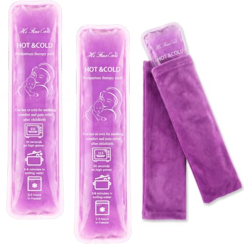 Postpartum Ice Pack, Hot and Cold Pads for After Delivery Essentials, Gel Cooling Pad, Fast Pain Relief Convenient for Perineal Recovery Helps Reduce Swelling (Purple, MomKid Pattern)