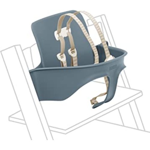 Tripp Trapp Baby Set from Stokke, Fjord Blue - Convert The Tripp Trapp Chair into High Chair - Removable Seat + Harness for 6-36 Months - Compatible with Tripp Trapp Models After May 2006