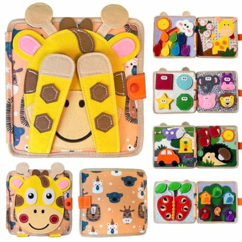 Montessori Busy Book for Toddlers 1-3,Toddler Busy Board Felt Quiet Book for Baby,Preschool Learning Activities Educational Sensory Toy for Kids Gift