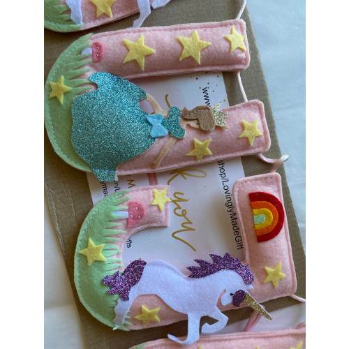 Felt Name Garland, Unicorn Fairy Princess Banner Nursery Wall Art