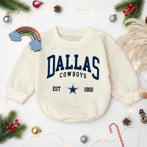 Dallas Cowboys Baby Romper, Football Star Newborn Jumpsuit, Est 1960 Game Day Infant Outfit, Sports Fan Gift