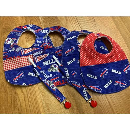 Buffalo Bills Baby Gifts (Bibs, Pacifier Clips, Burp Pads and Toddler Bibs)