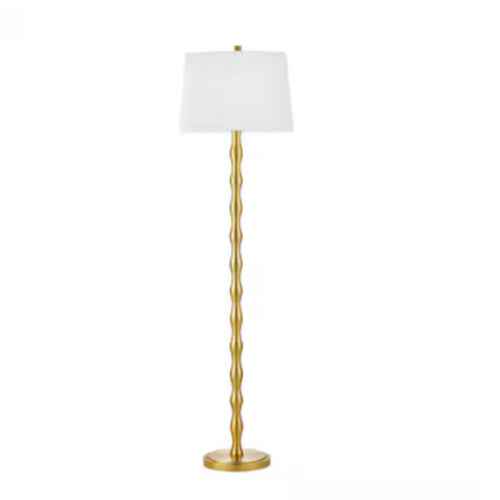 KAWOTI Modern Gold Floor Lamp with Drum Shade and 3-Way Switch - 61 Inches Tall 21153 at Lowes.com