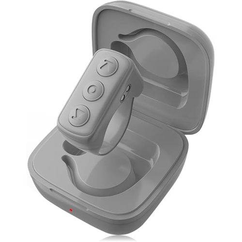 Remote Control for TikTok, Page Turner for Kindle App, Bluetooth Camera Video Recording Remote, Scrolling Ring for TIK Tok, iPhone, iPad, iOS, Android - Grey