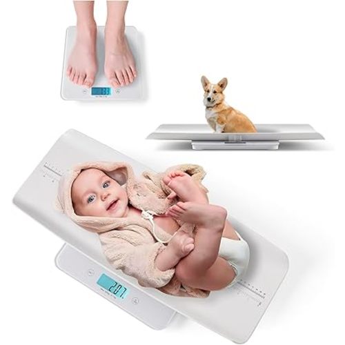 Baby Scale MAX 400lbs,Multifunctional Baby Weight Scale for Toddler, Children, Pet, Adult, Dogs Cats Weight Scale with Auto-Off,26.5-inch Height Measurement,3 Units,LED Screen