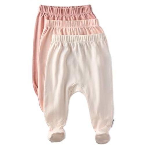 Butterblu Fallon 3-Pack Footed Pants 100% Organic Cotton | GOTS Certified Organic Cotton for Baby Girls, Boys, Unisex, Soft, Machine Washable, Made to Match Colors