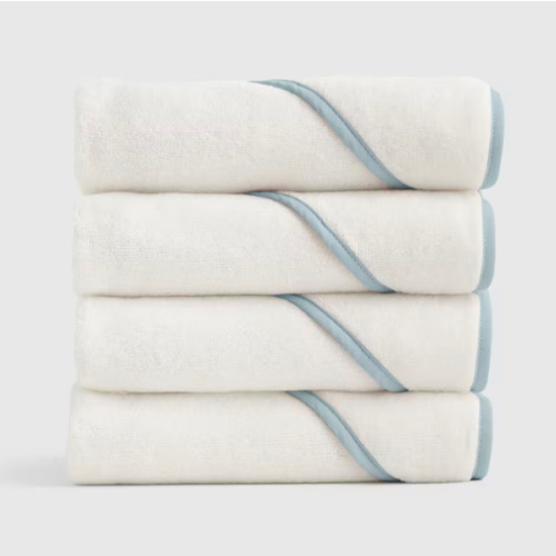Organic Turkish Cotton Baby Hooded Towel Set 4-Pack in Light Blue
