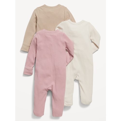 2-Way-Zip Sleep & Play Footed One-Piece 3-Pack for Baby