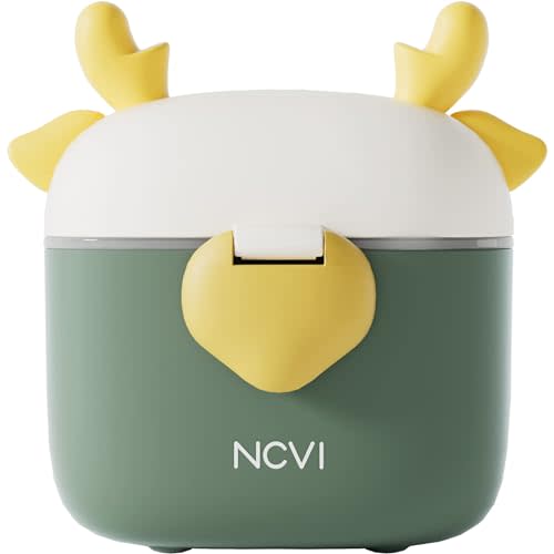 NCVI Baby Formula Dispenser On The Go, Formula Container To Go, Formula Holder for Travel, Outdoor Picnic with Baby Infant, Portable Container for Milk Powder, Snacks, Candy, Fruits (Green)