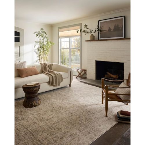 Loloi Magnolia Home Junie Oatmeal/Smoke 6'-7" x 9'-10" Area Rug