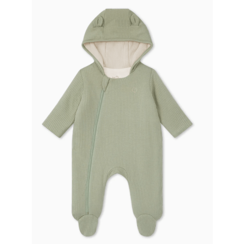 Ribbed Pramsuit Ribbed Blue & Mint / 0 - 3 M