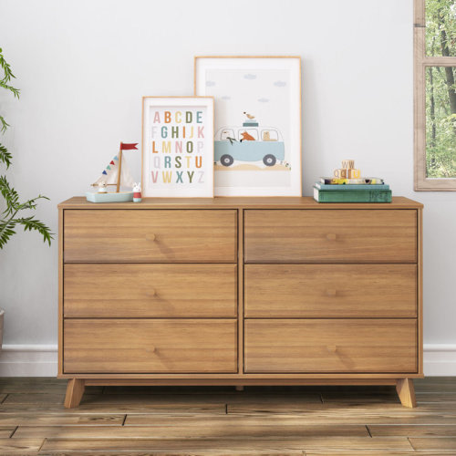 George Oliver Solid Wood 6 Drawer Dresser & Reviews | Wayfair