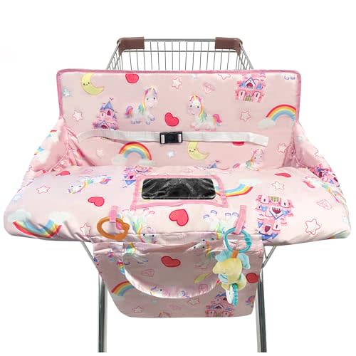 Shopping Cart Cover for Baby,2-in-1 High Chair Cover with Portable Cloth Bag,Cart Seat Pad for Babies Grocery Cushion Cover Restaurant,Suitable for All Supermarkets