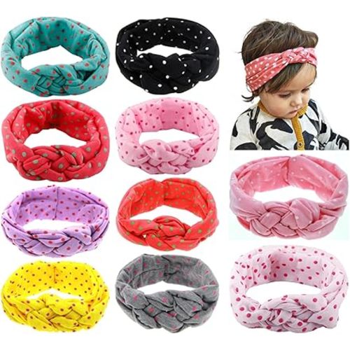 Baby Headbands Turban Knotted, Girl's Headband for Newborn,Toddler and Childrens (10Pack-CL3)