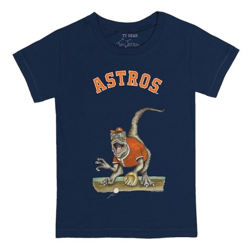 Infant Houston Astros Tiny Turnip Navy Velociraptor T-Shirt