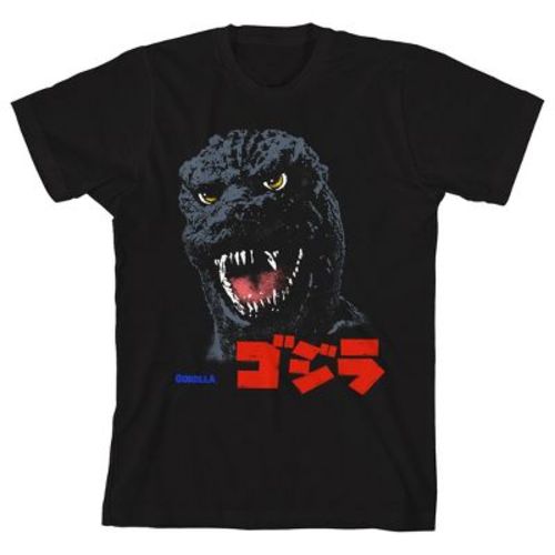 Godzilla Monster Head Youth Black Crew Neck Short Sleeve T-shirt - XS