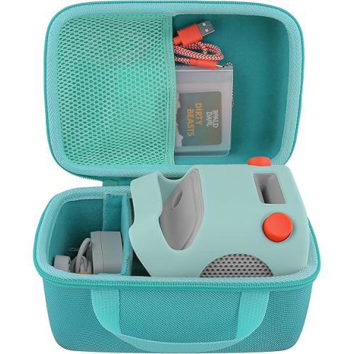 co2CREA Hard Storage Case Compatible with Yoto Player (2nd / 3rd Generation) Kids Audio & Music Player and Charging Dock,Included Transparent Card Holder for 36 Yoto Cards, Teal Case