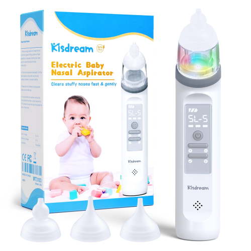 Nasal Aspirator for Baby: Nose Sucker Electric Nose Suction Baby Booger Sucker Baby Nose Aspirator Mucus Nose Cleaner with Music and Colorful Light