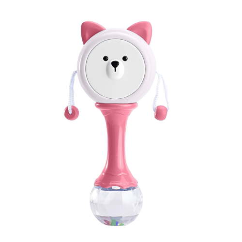 Toddler Toys Kids Toy Gifts QTOCIO Children Toys Drummers 3-6-12 Months Old Hand Cranked Bells 2-in-1 Year Old Newborn Children Early Childhood Education Toys Cute Bear Wave Drum, Pink