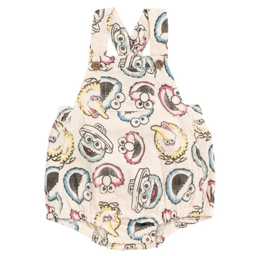 Sesame Street Cotton Gauze Matching Family Outfits Dress & Romper & Shorts Set Newborn to Little Kid Sizes (Newborn - 7-8)