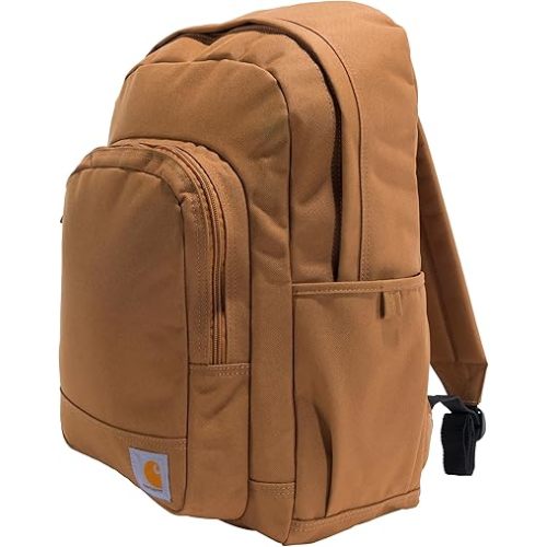 Carhartt 25L Classic Laptop Backpack, Durable Water-Resistant Pack W/ 15" Laptop Sleeve and Multiple Organizational Compartments, PFAS Free, Carhartt Brown