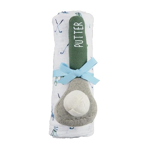 Mud Pie Children's Boy Golf Swaddle and Rattle