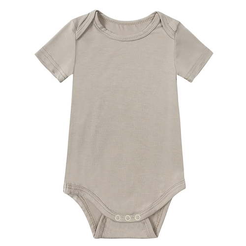 WIBACKER Soft Bamboo Rayon Baby Boys Short Sleeve Bodysuit Solid Color Onesie for Infant Girls