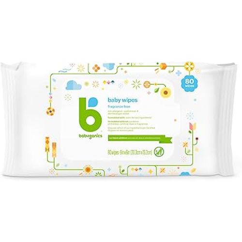 Babyganics Baby Wipes, Fragrance Free, 80 ct