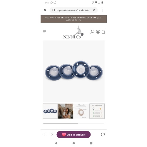 Ninni Pacifier Blueberry 4 Pack