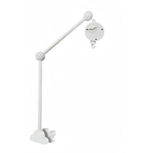 360° Rotating Baby Crib Mobile Arm,27.2 Inches Wooden Baby Mobile Hanger for Crib,Adjustable Mobile Arm for Crib Cot Bed Bassinet Wind Chimes Bed Bell Nursery Cloud Design (with Music Box)
