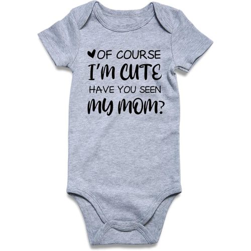 UNIFACO Unisex Baby Funny Saying Outfit Short and Long Sleeve Bodysuits Romper 0-18M