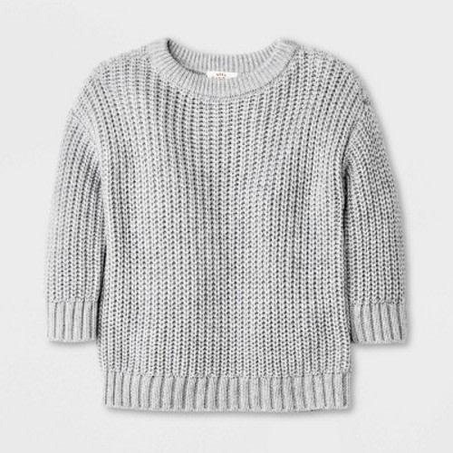 Baby Shaker Pullover Sweater - Cat & Jack™ Light Gray 6-9M