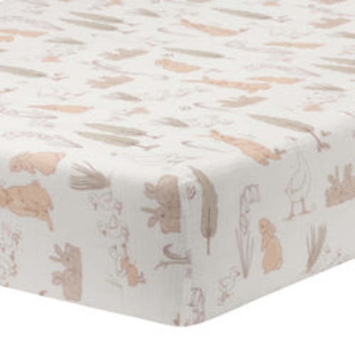 Bunny Hop Organic Cotton Muslin Crib Sheet