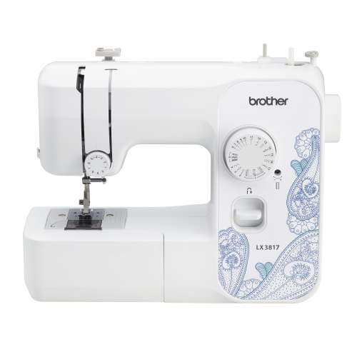 Brother LX3817 Reliable Beginner Full-Size Sewing Machine with 17 Built-In Stitches, Jam-Resistant Drop-In Bobbin & Free Arm for Sleeves and Pants
