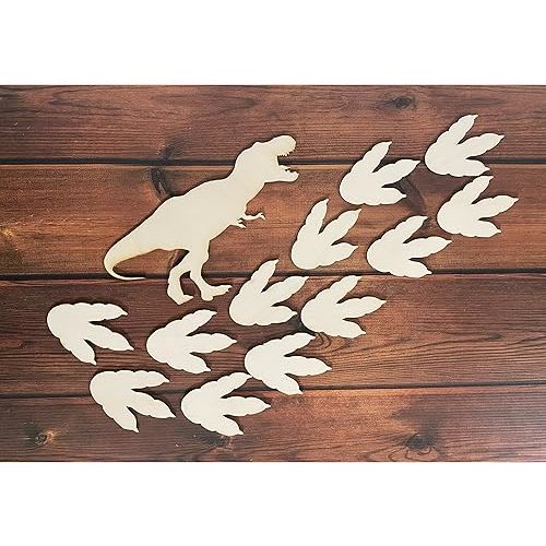 ARMLAZER Decorative Wall Decoration Dinosaur Paint Yourself Creative Material DIY Dinosaur Mockup Wood Footprint Layout