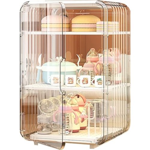 Baby Bottle Organizer,Clear Baby Bottle Storage Organizer for Countertop and Cabinet,Clear Space-Saving