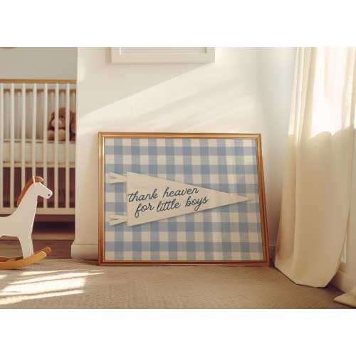 Vintage Nursery Print: Thank Heaven for Little Boys (Digital Download 16x20in PDF/PNG)