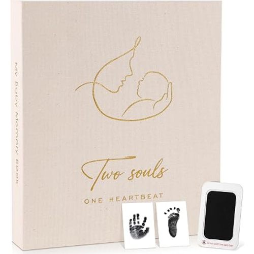 Pregnancy Journal for First Time Moms - Linen Pregnancy 11.5" x 13" Baby Memory Book Keepsake for Boy Girl - Pregnancy Must Haves - New Mom To Be Gift Gender Neutral Journal Scrapbook Photo Album