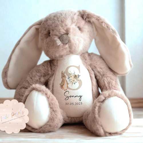 Personalised Teddy, Soft Toy, New Baby Gift, New Parents, Baby Shower Gift, Baby Boy,  Baby Girl, Newborn Gift, Grandchildren Gift, Bunny