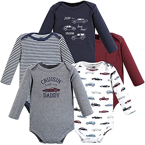 Hudson Baby baby-boys Cotton Long-sleeve Bodysuits 5-pack