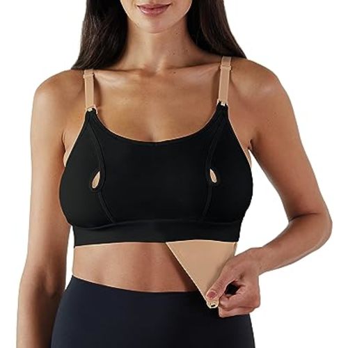 Bravado! Basics Hands Free Pumping Bra, Comfortable, Clip and Go Pumping, Nursing Bra Accessory, XS-XXL