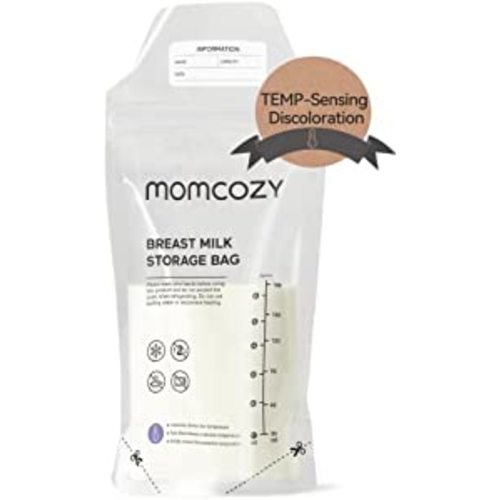 Momcozy Breastmilk Storing Bags, Temp-Sensing Discoloration Milk Storing Bags for Breastfeeding, Disposable Milk Storage Bag with 180ml Self Standing, No-Leak Milk Freezer Storage Pouches, 120pcs