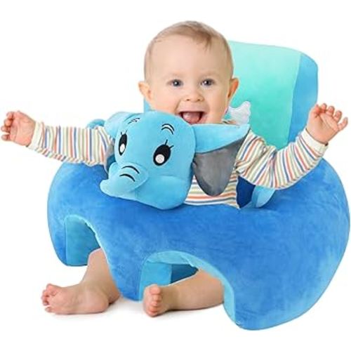 KAKIBLIN Baby Support Sofa, Baby Support Chairs for Sitting Up,Baby Sit Up Chair Sofa Plush Babies Learning to Sit Chair Infant Seats for 6-16 Months Blue Elephant-1