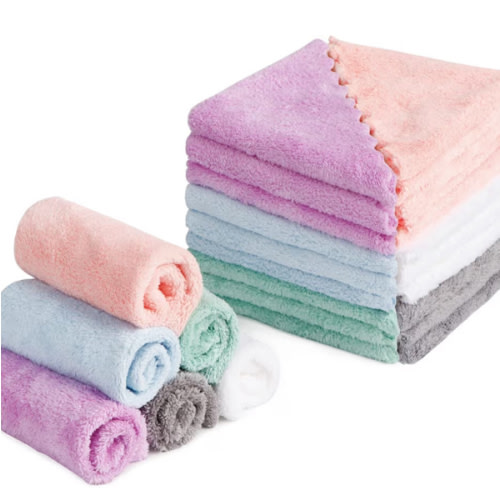 HOMEXCEL Premium Makeup Remover Cloth 24 Pack, Reusable Super Soft 7 x 7 Inch Facial Cleansing Cloths with Just Water, Highly Absorbent Microfiber Coral Velvet Face Towels Washcloths