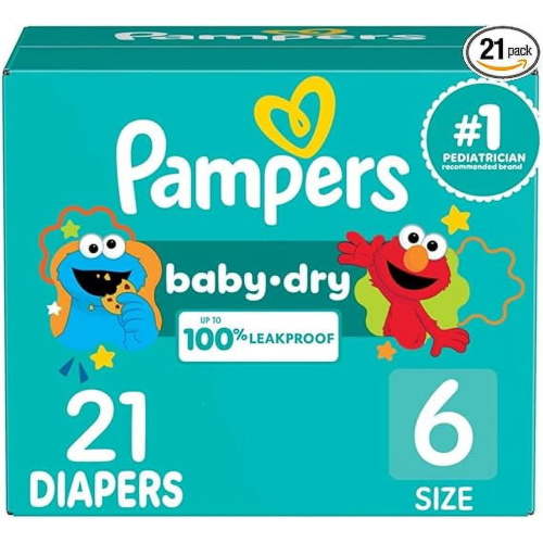 Pampers Diapers - Baby Dry - Size 6, 21 Count, Absorbent Disposable Infant Diaper