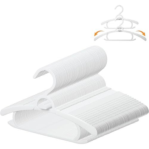 50 Pack Baby Clothes Hangers 10-14" Adjustable Kids Hangers White