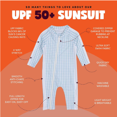 SwimZip Boys' Long-Sleeve UPF 50+ Swimsuit for Baby, Toddler, & Little Boys