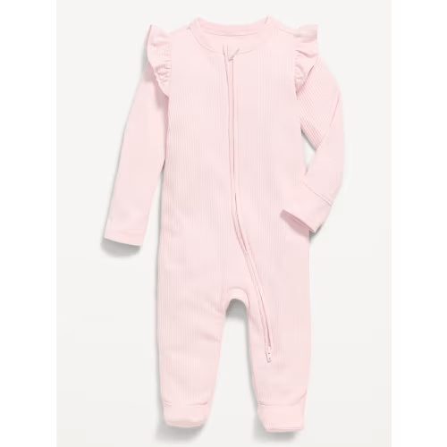 Ribbed 2-Way-Zip Sleep & Play Footed One-Piece for Baby